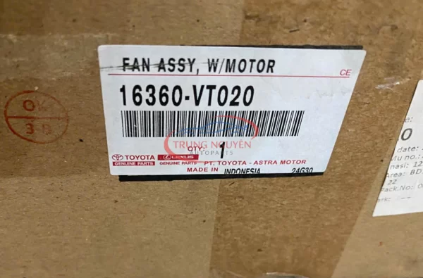 16360VT020 - Quạt , Có Động Cơ Toyota Assy - Hình ảnh 2